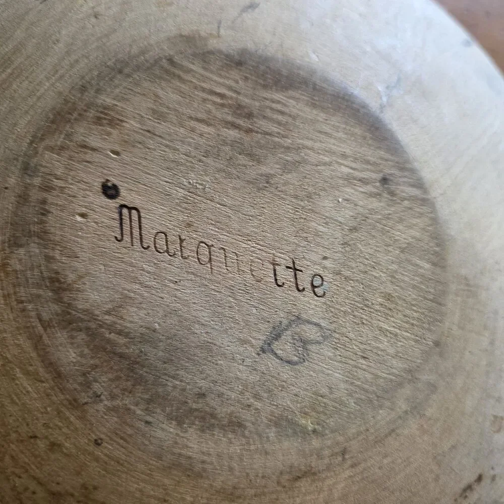Marquette Wooden Primitive Farmhouse Dough Bowl 14